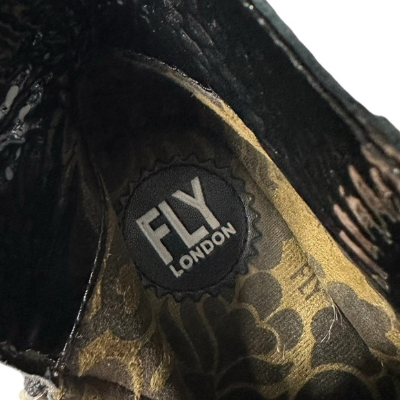 FLY London Leather Wedge Ankle Boots - Yoxi, Black, EU 36, US size 5.5 - Picture 8 of 11